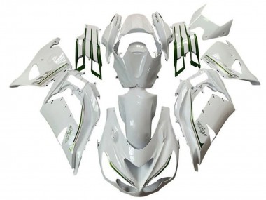 Cheap 2012-2024 Kawasaki ZX14R ZZR1400 Motorcycle Fairings - White Green Silver Stripe Canada
