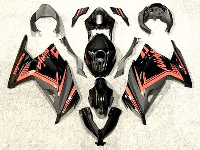 2013-2024 Kawasaki EX300 Motorcycle Fairings - Glossy Black Orange Canada