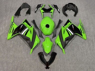 Cheap 2013-2024 Kawasaki EX300 Motorcycle Fairing - Green White Black Stripe Canada