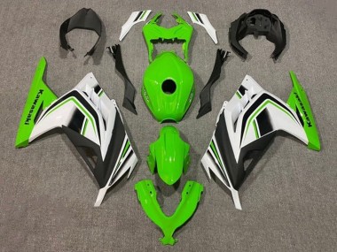 Cheap 2013-2024 Kawasaki EX300 Motorcycle Fairings - Green White Black Stripe Canada