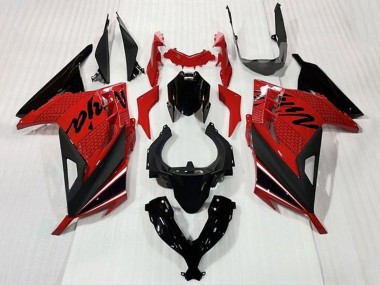 Cheap 2013-2024 Kawasaki EX300 Motorcycle Fairings - Red Black White Stripe Canada