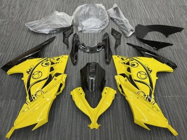 Cheap 2013-2024 Kawasaki EX300 Motorcycle Fairings - Yellow Black Circles Canada
