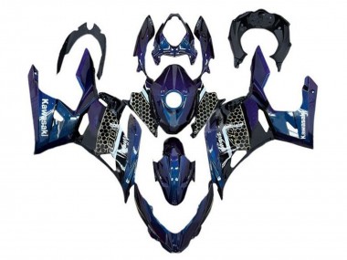 Cheap 2018-2024 Kawasaki Ninja 400 Motorcycle Fairings - Blue White Honeycomb Canada