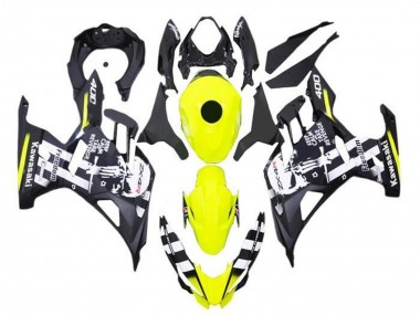 Cheap 2018-2024 Kawasaki Ninja 400 Motorcycle Fairings - Yellow Black White Skull Canada