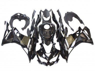 Cheap 2019-2025 Kawasaki ZX25R ZX-25R Motorcycle Fairings - Glossy Black Gold White Honeycomb Canada