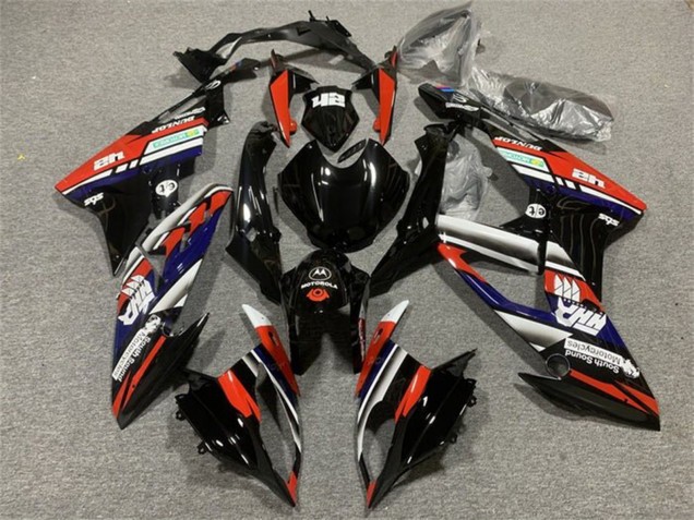 2015-2016 BMW S1000RR Motorcycle Fairings - White Red Blue Glossy Black Stripe Canada