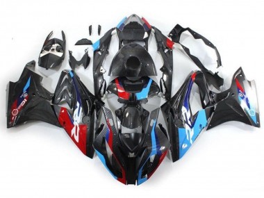 Cheap 2017-2018 BMW S1000RR Motorcycle Fairings - Blue Red Faux Carbon Fiber Canada