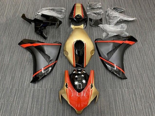 2008-2011 Honda CBR1000RR Motorcycle Fairings - Gold Red Matte Black Star Canada