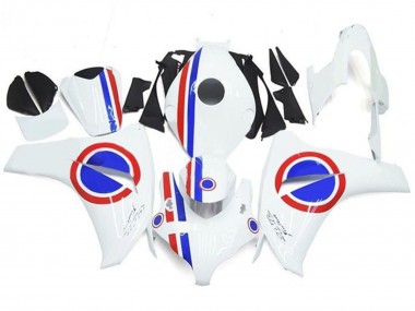 Cheap 2008-2011 Honda CBR1000RR Motorcycle Fairings - White Red Blue Stripe Canada