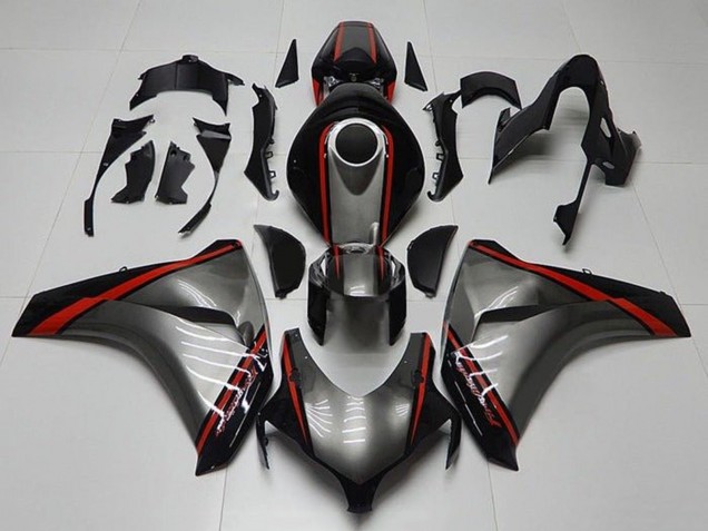 2008-2011 Honda CBR1000RR Motorcycle Fairings - Grey Red Glossy Black Stripe Canada