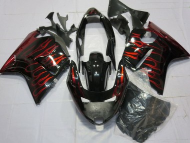 Cheap 1996-2007 Honda CBR1100XX Blackbird Motorcycle Fairings - Glossy Black Red Flame Canada