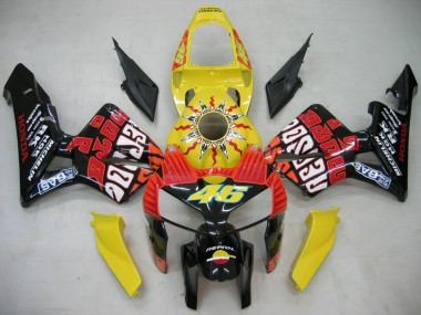Cheap 2005-2006 Honda CBR600RR Motorcycle Fairings - Black Yellow Rossi Canada
