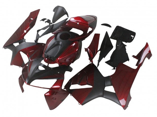 2005-2006 Honda CBR600RR Motorcycle Fairings - Maroon Red Matte Black Canada