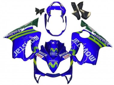 Cheap 2001-2003 Honda CBR600 F4i Motorcycle Fairings - Blue Green White MoviStar Canada