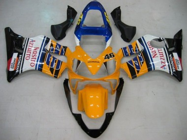 Cheap 2001-2003 Honda CBR600 F4i Motorcycle Fairings - Yellow White Blue Glossy Black Nastro Azzurro Canada