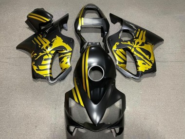 Cheap 2001-2003 Honda CBR600 F4i Motorcycle Fairings - Gold Matte Black Skull Canada