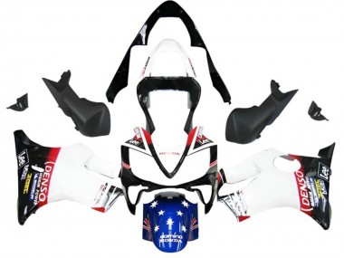Cheap 2001-2003 Honda CBR600 F4i Motorcycle Fairings - White Blue Red Glossy Black DENSO Star Canada