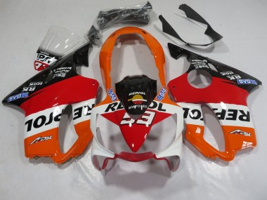 Cheap 2004-2007 Honda CBR600 F4i Motorcycle Fairings - Orange White Red Glossy Black Repsol 93 Canada