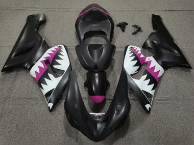 Cheap 2005-2006 Kawasaki ZX6R Motorcycle Fairings - Matte Black White Pink Shark Canada