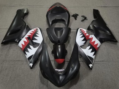 Cheap 2005-2006 Kawasaki ZX6R Motorcycle Fairings - Matte Black White Red Shark Canada