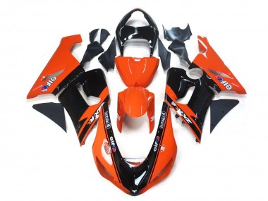 Cheap 2005-2006 Kawasaki ZX6R Motorcycle Fairings - Orange Black Elf Canada