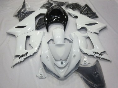Cheap 2005-2006 Kawasaki ZX6R Motorcycle Fairings - White Black Canada