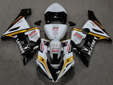 Cheap 2005-2006 Kawasaki ZX6R Motorcycle Fairings - White Black Gold Red Rizoma Playboy Canada