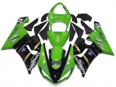 Cheap 2005-2006 Kawasaki ZX6R Motorcycle Fairings - Green Glossy Black Blue Star Team Green Canada