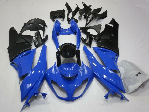 2007-2008 Kawasaki ZX6R Motorcycle Fairings - Blue Black Matte Black Canada
