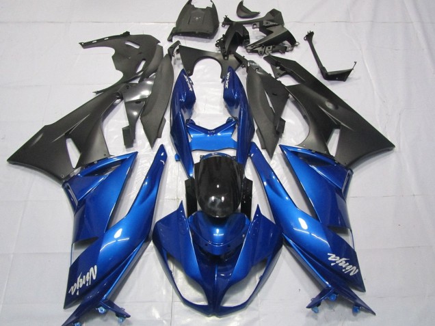 2007-2008 Kawasaki ZX6R Motorcycle Fairings - Blue Matte Black White Canada