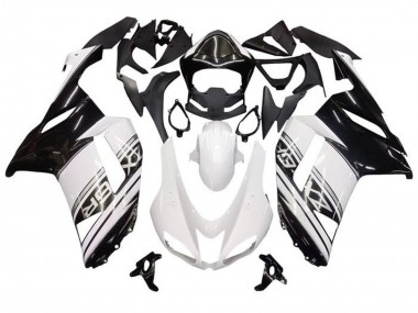Cheap 2007-2008 Kawasaki ZX6R Motorcycle Fairings - White Black Silver Stripe Canada
