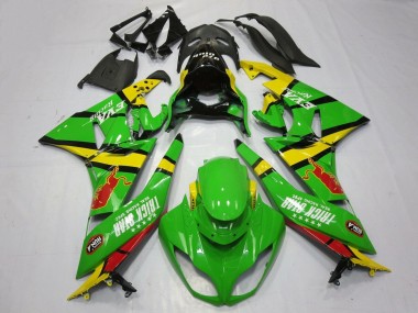 Cheap 2009-2012 Kawasaki ZX6R Motorcycle Fairings - Green Yellow Red Black Trick Star Red Bull Canada