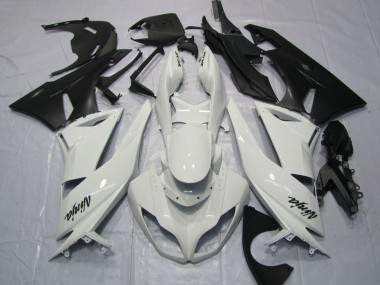 Cheap 2009-2012 Kawasaki ZX6R Motorcycle Fairings - White Matte Black Canada