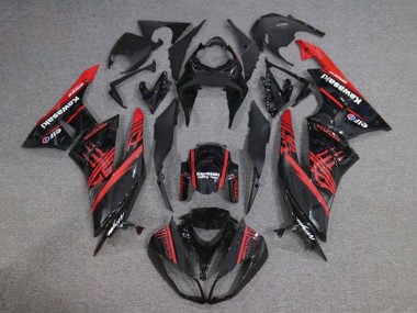 Cheap 2009-2012 Kawasaki ZX6R Motorcycle Fairings - Glossy Black Red Monster Canada