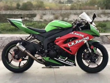 Cheap 2009-2012 Kawasaki ZX6R Motorcycle Fairings - Green Red Black White L.K. Racing Canada