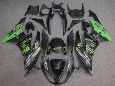 Cheap 2009-2012 Kawasaki ZX6R Motorcycle Fairings - Matte Black Green Monster Canada