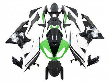 Cheap 2009-2012 Kawasaki ZX6R Motorcycle Fairings - Green White Glossy Black Canada
