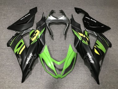 Cheap 2013-2018 Kawasaki ZX6R Motorcycle Fairings - Matte Black Green Yellow Canada