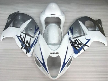Cheap 1996-2007 Suzuki GSXR 1300 Hayabusa Motorcycle Fairings - White Silver Blue Canada