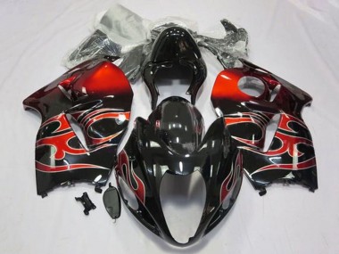 Cheap 1996-2007 Suzuki GSXR 1300 Hayabusa Motorcycle Fairings - Glossy Black Red Tribal Canada
