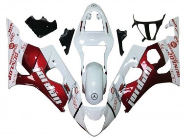 Cheap 2003-2004 Suzuki GSXR 1000 Motorcycle Fairings - White Red Jordan Canada