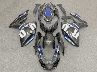 Cheap 2017-2024 Suzuki GSXR1000 Motorcycle Fairings - Faux Carbon Fiber White Blue Canada