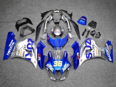 Cheap 2017-2024 Suzuki GSXR1000 Motorcycle Fairings - Blue Silver Ecstar 36 Canada