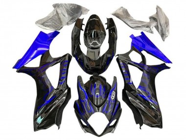 Cheap 2007-2008 Suzuki GSXR 1000 Motorcycle Fairings - Black Blue Flame Canada