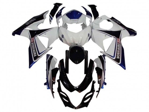 2009-2016 Suzuki GSXR 1000 Motorcycle Fairing - White Blue Black Yoshimura Canada