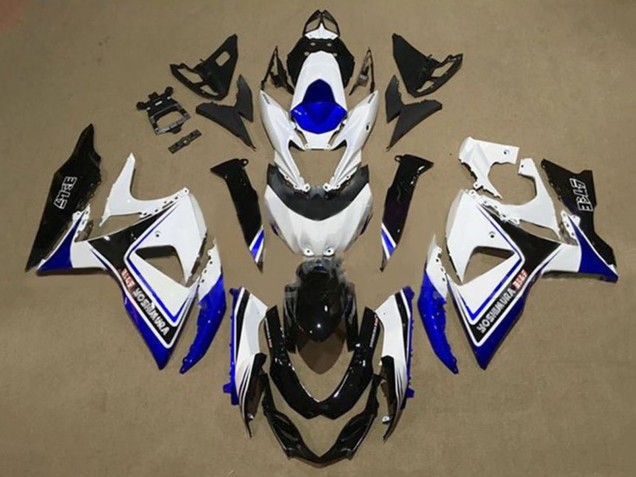 2009-2016 Suzuki GSXR 1000 Motorcycle Fairings - White Blue Black Yoshimura Canada