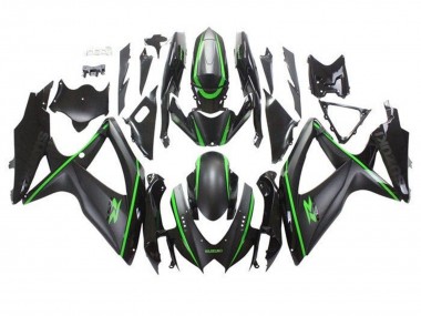 Cheap 2008-2010 Suzuki GSXR 600 / GSXR 750 Motorcycle Fairings - Matte Black Green Stripe Canada