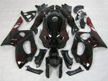 Cheap 1996-2007 Yamaha YZF600R Thundercat Motorcycle Fairings - Glossy Black Red Flame Canada