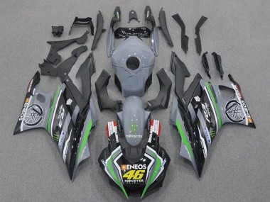 Cheap 2019-2021 Yamaha YZF R3/R25 Motorcycle Fairings - Grey Black Green Black ENEOS Monster 46 Canada
