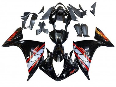 Cheap 2009-2011 Yamaha YZF 1000 R1 Motorcycle Fairings - Glossy Black Silver Red Stripe Canada